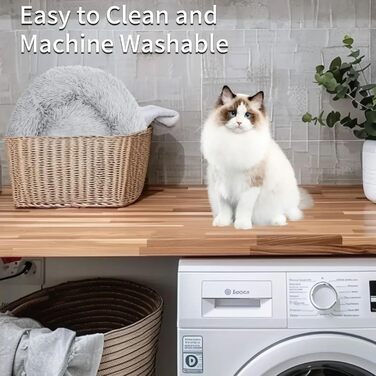 Кругле ліжко для собак та котів Zentaurus, плюшеве, м'яке та пухнасте (Світло-персиковий, 60 см) (Світло-сірий, 40 см)