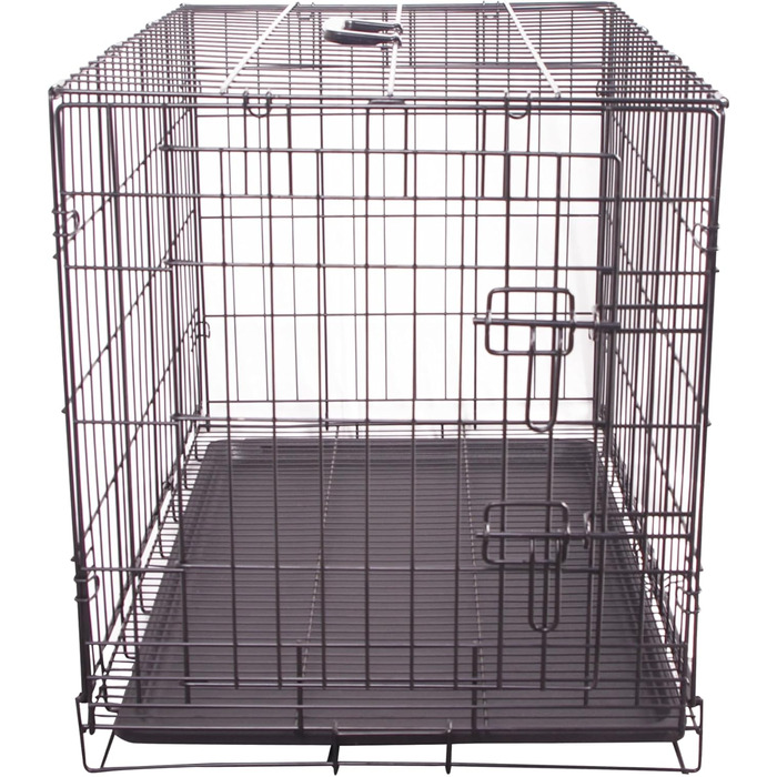 FOURPAW Robuste: складана переносна клітка для собак з металевого дроту, з піддоном, чорна, 76.2 x 48.3 x 53.3 см
