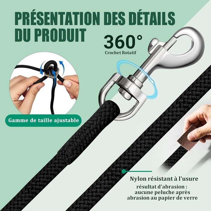 Нашийник для котів Qianruida з повідком, регульований, зручний, дихаючий, світловідбиваючий (Чорний XS)