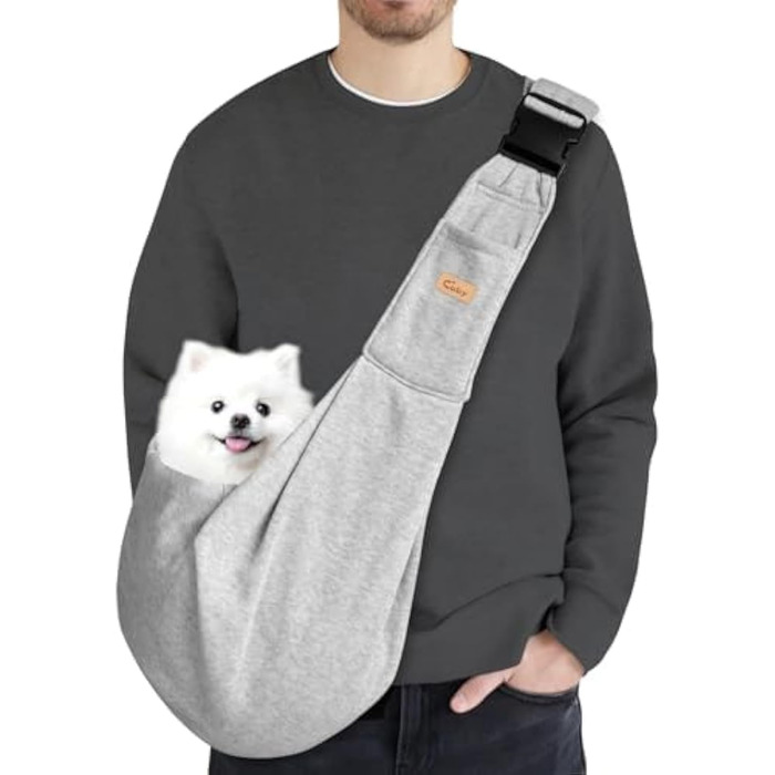 Сумка-переноска для собак CUBY, регульована, двостороння, для маленьких та середніх собак, звільняє руки, з ременем безпеки, кишеня на блискавці, знімна килимок для прогулянок, підкладка на плече, Зелений (застібка, Сірий, Регульована)