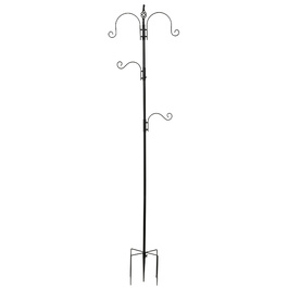 PawHut Bird Feeder Декоративна годівниця для диких птахів з 4 гачками 54,5 x 54,5 x 208 см Чорний | Аосом