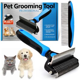 Бурштук для собак та котів 2 в 1 GLUTTONY, металевий, блакитний