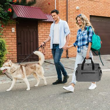 MYDAYS Сумка для собак, багаж для тварин, дорожня сумка на вихідні з мискою (сіра)