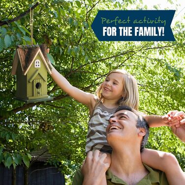 Дерев'яний будиночок для птахів MEKKAPRO Rustikales - ручної роботи, з натуральними деталями, для саду