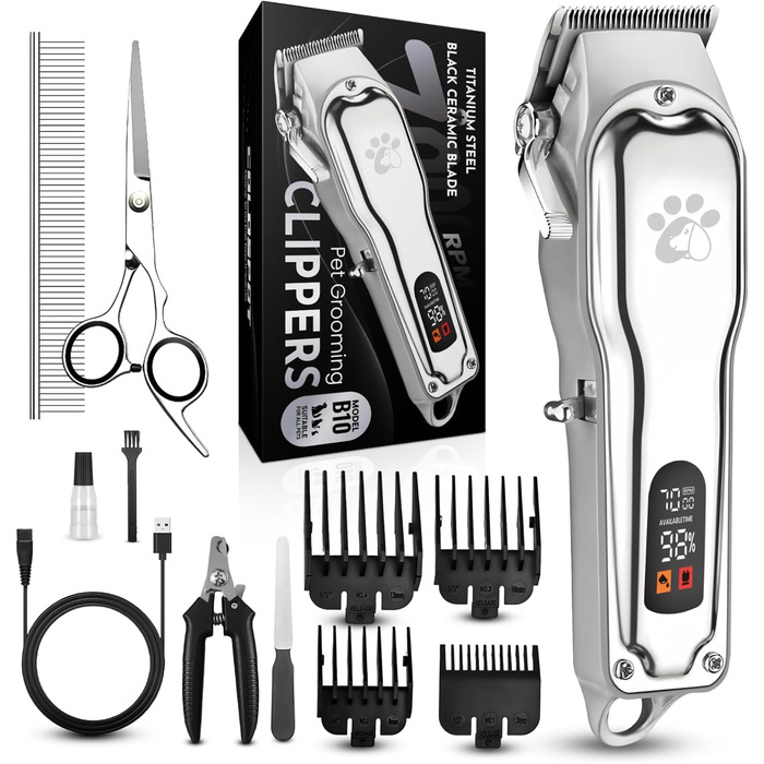 Професійна машинка для стрижки волосся Coldspot - для густого волосся, бездротова, з LED-дисплеєм, тиха, з металевим корпусом