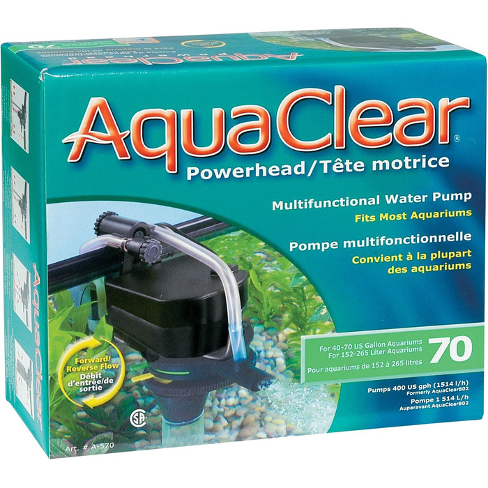 Помпа AquaClear A570 Powerhead 70 для акваріумів 152-265л, 21Вт, циркуляційний, біо- та швидкий фільтр
