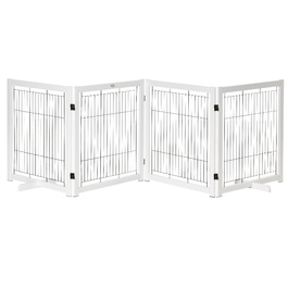 PawHut Door Guard Дерево, Бар'єр для собак, Охорона, Ворота для собак, Захисні двері, Сталь, Білий, 305 x 35.5 x 82 см | Аосом