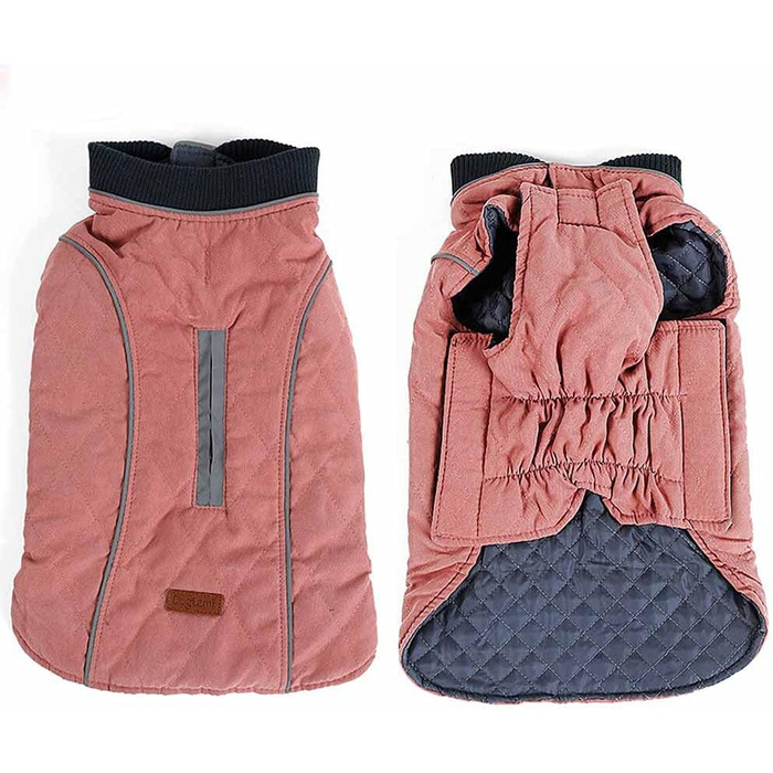 Зимова куртка для собак, теплий жилет для собак, термо-одяг для собак на відкритому повітрі, зручний теплий халат для собак, ретро-куртка для собак великих порід (рожевий, 3XL)