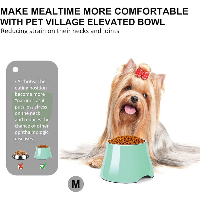 Миска для собак Petvillage, конічної форми, неслизька, з нержавіючою сталею, піднята миска для середніх собак, спанієлів з довгими вухами, велика місткість, розмір L, 3 чашки, (Medium(2 чашки), м'ятний колір)