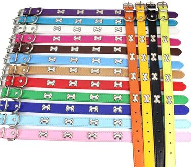 Нашийник для собак з шкіри та поводок-стрічка HALFSUMO: комплект для малих та середніх собак та котів, червоний