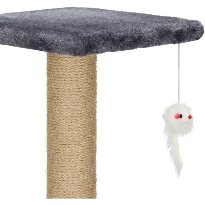 Котячий будиночок SPRINGOS з когтеточкою, лежаком та регульованою висотою, 245 см, сірий (62 см)