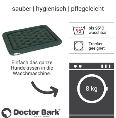 Ортопедичне ліжко для собак Doctor Bark, XL (100x85 см), зелене, 95°C, гігієнічне, міцне та зручне