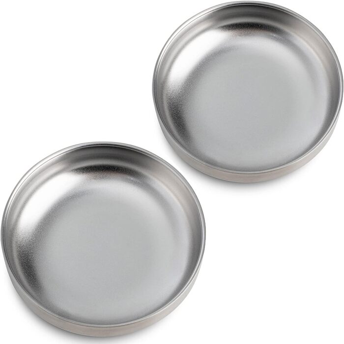 Миски для котів з нержавіючої сталі, широкі та плоскі (2 шт., 15 см)