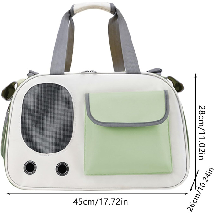 Транспортна сумка для котів та маленьких собак, портативна, складна, зелена