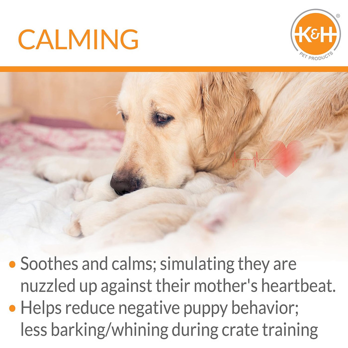 K&H Pet Products заспокійлива іграшка для собак з імітацією серцебиття, подушка-серце, для великих порід, 25,4 см, червона