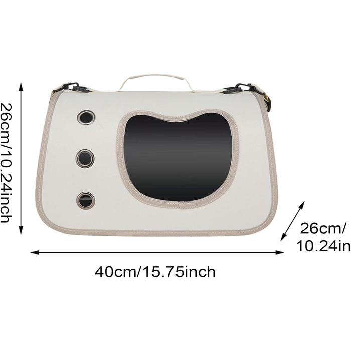 Сумка-переноска для собак, маленька, на плече - для подорожей на відкритому повітрі, зручна, легка, прозора (біла)