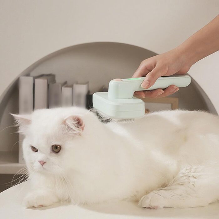 Професійна щітка для тварин Pet Ion Brush з подвійним іонним генератором: самоочисна щітка для собак та котів, м'яке розплутування шерсті та підшерстка, для короткої та довгої шерсті (зелена)