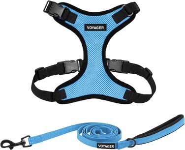 Шлея для собак Voyager Step-In Lock з нейлоновим повідцем 1,5 м, зручна неопрена ручка, відбивач, для малих, середніх та великих порід, цуценят і котів, Best Pet Supplies
