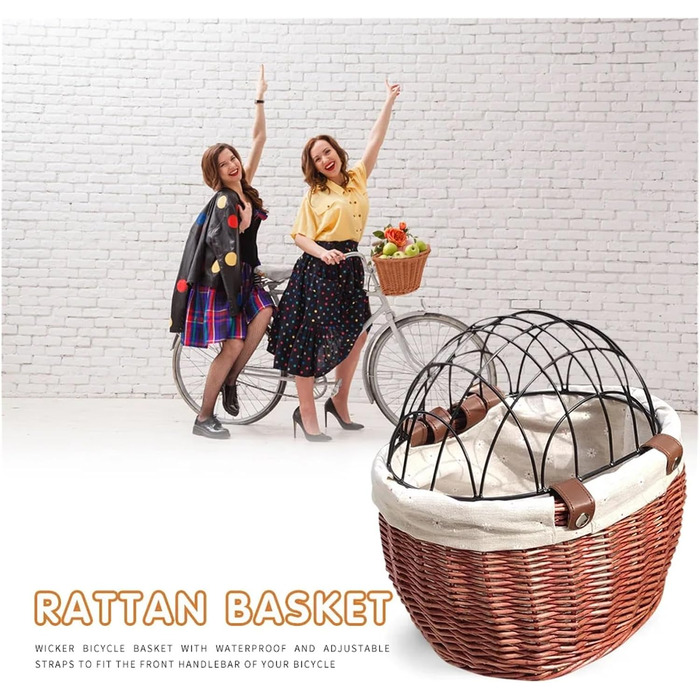 Кошик на велосипед для тварин: собака, кіт. Ручна робота, для перевезення іграшок, книг, овочів. З кріпленням на кермо