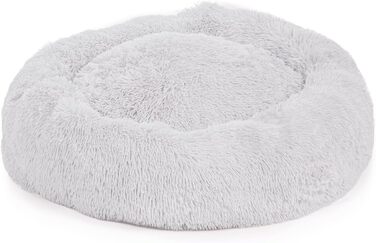 М'яке ліжко для собак Ceddie - кругла лежанка для собак, діаметр 100 см, світло-сіра