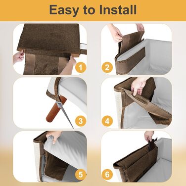 Захист для дивану від кігтів котів, 70 x 50 см, з сизалю, для правої руки (коричневий)