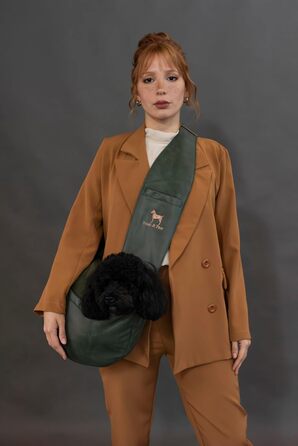 Трансформер для собак Noah & Paw до 5 кг, веганська шкіра, зелений, 38 x 15 x 14 см