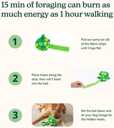 Набір для збагачення Reggie для собак: інтерактивна килимок та іграшковий м'яч проти швидкого поїдання, нудьги та стресу. Підходить для всіх вікових груп. Колір: коричневий килимок, зелений м'яч