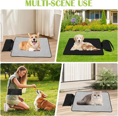 Водонепроникний килимок для собак та котів 100x70 см (Чорний) - м'який, зносостійкий, для подорожей