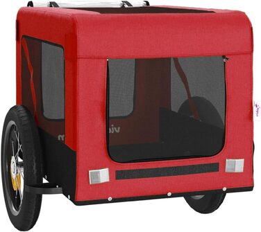 Причіп для велосипеда для собак та котів, червоно-чорний, Oxford-Gewebe & Eisen