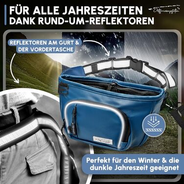 Сумка для ласощів для собак 'Talea' з штучної шкіри, темно-синя - Легкий доступ завдяки магнітному закриттю, знімний внутрішній кишеню, для аксесуарів для собак