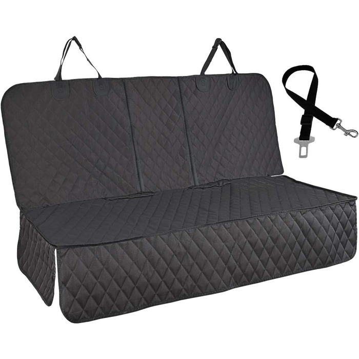 Авточохли на сидіння для собак з сіткою та бічною застібкою - чорні, 144x129 см