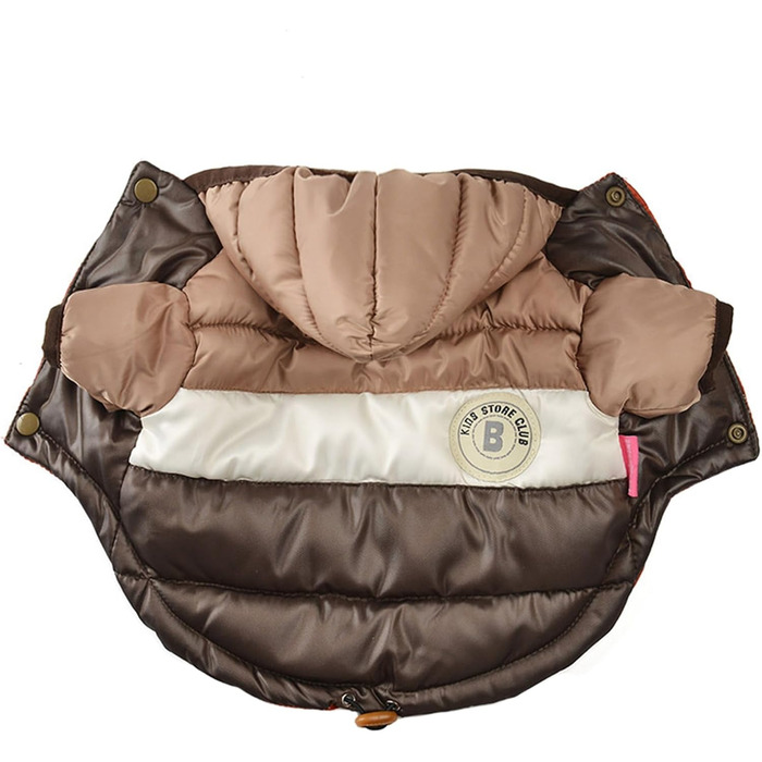 Зимовий одяг для собак GIBZ з капюшоном: водонепроникна та вітронепроникна куртка для маленьких собак, теплий одяг для тварин (XL, Коричневий)
