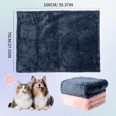 SLSON 2 шт. ковдри для собак та котів, м'які двосторонні ковдри для домашніх тварин, підійдуть для диванів, стільців, авто, подорожей. Теплі, машинне прання, 70x100 см (світло-жовтий та чорно-сірий)