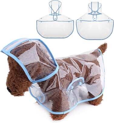 Дощовик для собак PETCUTE, водонепроникний, з капюшоном, PVC, синій (L)