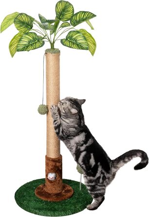 Когтеточка стовпчик Meowoou 81 см з сизалем, зелена, іграшка для котів