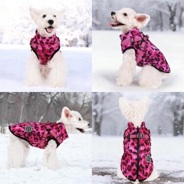 Водонепроникний теплий зимовий одяг для собак - теплий накид для собак, рожевий