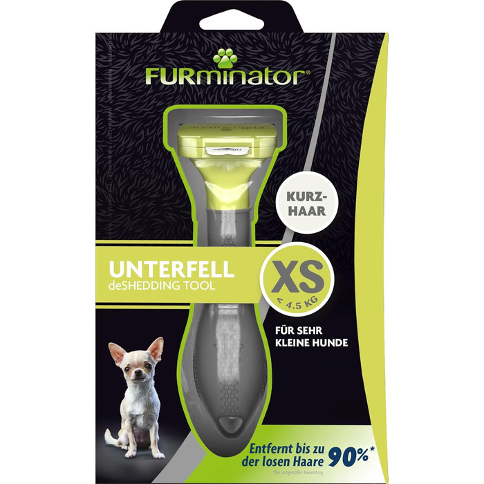 FURminator для собак XS: щітка для видалення підшерстка - покращене дизайну (Версія 2.0, для короткошерстих порід)