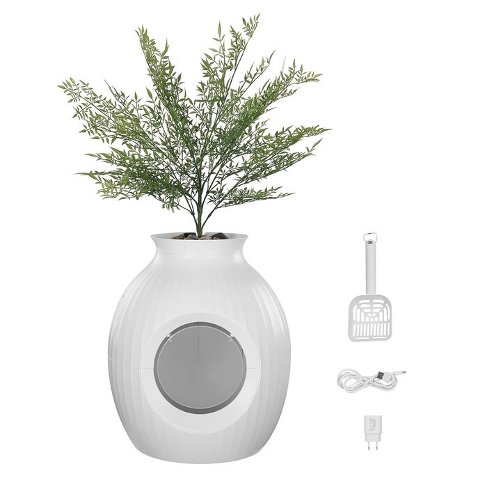 VEVOR Інтелектуальний туалет для котів з контролем запаху, прихований лоток з освітленням, ABS-пластик, для дому та вулиці