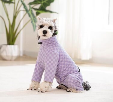 Теплий зимовий одяг для собак: флісовий теплий костюм, піжама, оверсайз, роллю, для маленьких та середніх собак, колір фіолетовий, розмір L