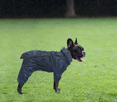 Дощовик для собак на 4 лапи, комплект куртка та штани, з отвором для шлейки, світловідбиваючий, водонепроникний, для великих, середніх та маленьких собак, Navy Blue, XXXL