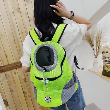 Рюкзак-переноска для собак та котів, до 10 кг, зелений, для подорожей та активного відпочинку