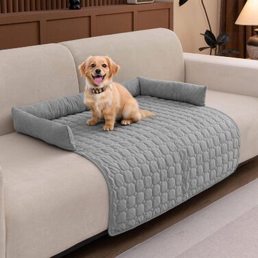 Чохли для дивану LiveGo для домашніх тварин, килимки для лежанок собак, знімні, м'які, сірого кольору (90x90x12 см)