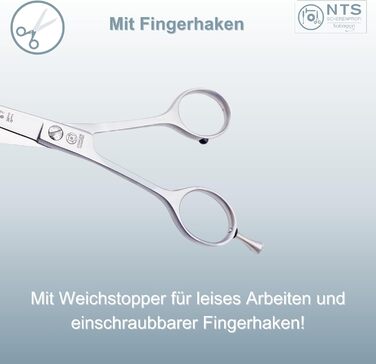 Преміум ножиці для собак NTS-Solingen: ножиці для догляду за шерстю, ножиці для гриви (6.0'-9.0'), нержавіюча сталь, 15-23 см, Solingen, Німеччина