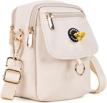 Сумка для собак COOWONE Leckerli-Tasche, водонепроникна, з тримачем для відходів, декілька кишень, сумка для перенесення ласощів, регульований ремінь, товстий плечовий ремінь, сумка через плече для цуценят, прогулянок, піших походів, бежева