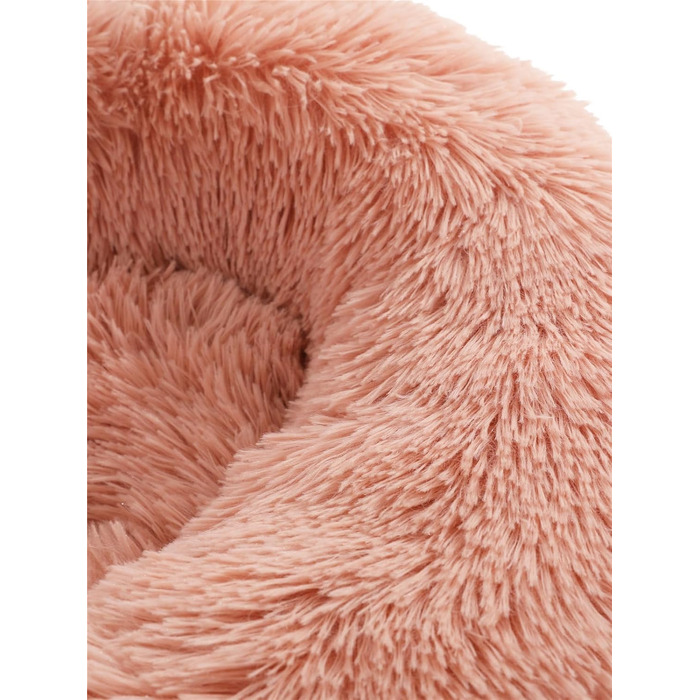 М'яке ліжко для собак та котів у вигляді пончика, кругленьке, 58 см, рожеве