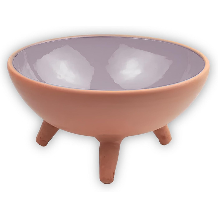 Керамічні миски для котів | Ручна робота, набір 2 шт. | Миски для корму та води, біло-сірі | з Каппадокії