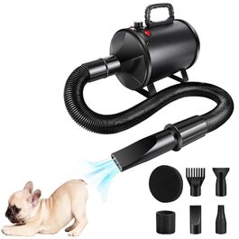 Професійний фен для собак 3500W Hundefön Blower - тихий, з 4 насадками, регульована швидкість, для грумінгу