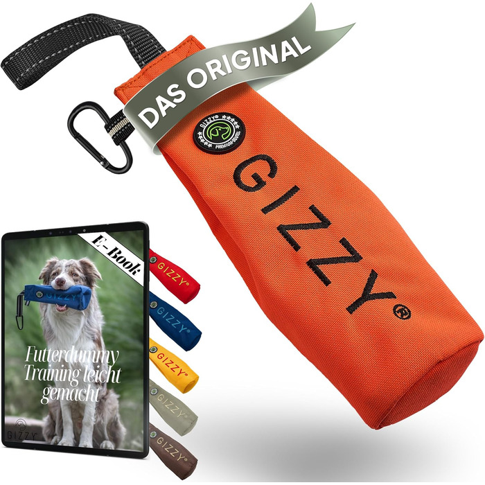 GIZZY® Оригінальний Futterdummy для собак: міцний мішечок для корму для всіх порід | Тренування з ласощами | Аксесуар для собак (Помаранчевий)