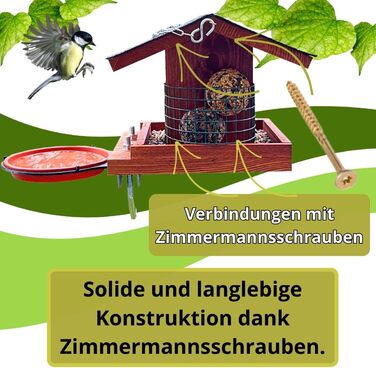 Дім для птахів на балкон: дерев'яний, ручної роботи, для саду та балкону, вологостійкий