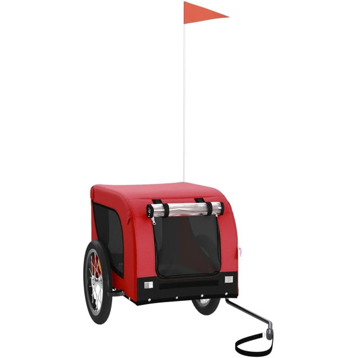 Причіп для велосипеда для собак, червоно-чорний, Oxford-Gewebe та залізо, LH99939